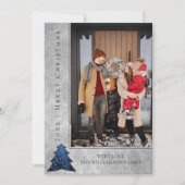 モダンクリスマスツリー |青 シーズンカード (正面)