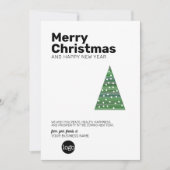 モダンクリスマスツリー – sans serif Business シーズンカード (正面)
