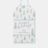モダンクリスマスツリーHAPPY HOLIDAYS ギフトタグ (正面)