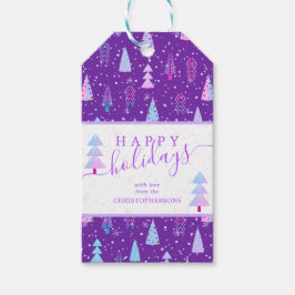 モダンクリスマスツリーHAPPY HOLIDAYS ギフトタグ