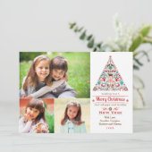 モダンクリスマスツ数々のリーフォトホリデーカード シーズンカード (スタンド正面)