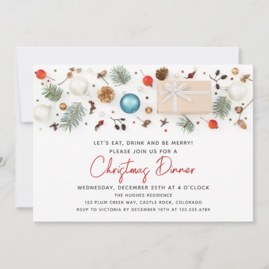 モダンクリスマスディナーフェスティバル 招待状 (正面)