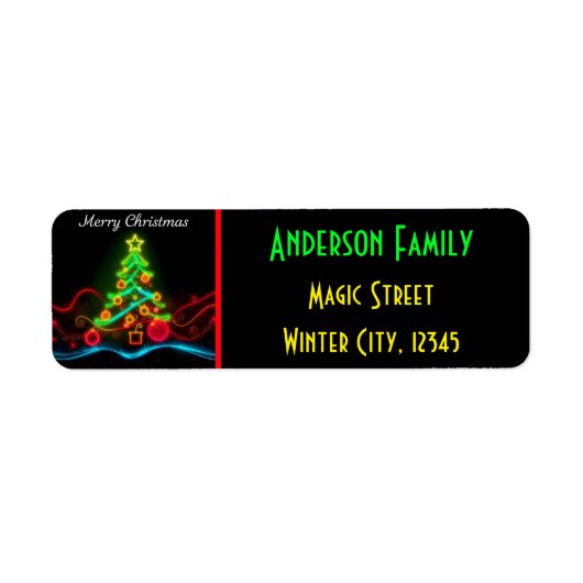 モダンクリスマスネオンホリデーコレクション ラベル (正面)