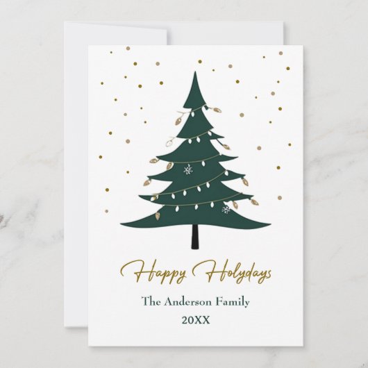 モダンクリスマスハッピーホリデイズフラットホリデーカード シーズンカード (正面)