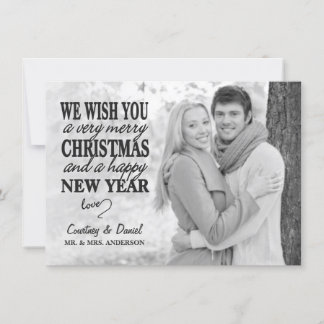 モダンクリスマスハンドレターフルフォトオーバーレイ シーズンカード