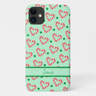モダンクリスマスハートキャンディーケーン iPhone 11 ケース