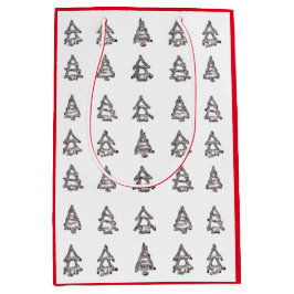 モダンクリスマスパインツリー抱き枕 ミディアムペーパーバッグ