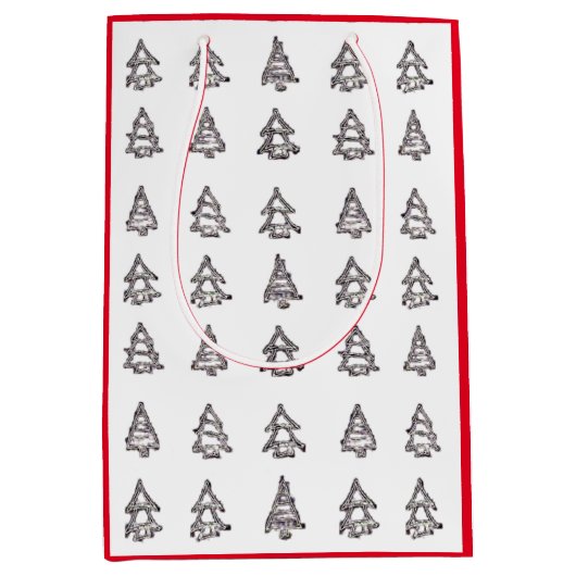 モダンクリスマスパインツリー抱き枕 ミディアムペーパーバッグ (正面)