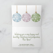 モダンクリスマスパステルオーナメントオーバーホワイト カード (内部)