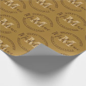 モダンクリスマスパーソナライズされたモノグラム名カスタム式 ラッピングペーパー (角)