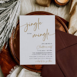 モダンクリスマスパーティの招待状ジングル&ミングル 招待状