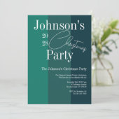 モダンクリスマスパーティーグストライプリーン 招待状 (スタンド正面)