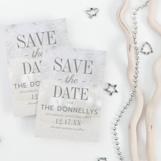 モダンクリスマスパーティーセーブ・ザ・デート案内 案内ポストカード