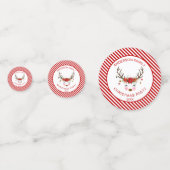 モダンクリスマスパーティーパーソナライズされたトナカイ コンフェッティ (正面)