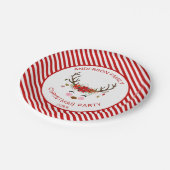 モダンクリスマスパーティーパーソナライズされたトナカイ ペーパープレート (アングル)