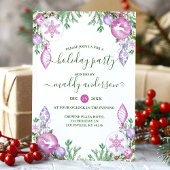 モダンクリスマスパーティーピンク紫の水色 シーズンカード