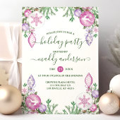 モダンクリスマスパーティーピンク紫の水色 シーズンカード