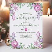 モダンクリスマスパーティーピンク紫の水色 シーズンカード