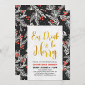 モダンクリスマスパーティーホリデーパーティー招待状 招待状 (正面/裏面)