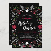 モダンクリスマスパーティーホリデーパーティー招待状 招待状 (正面/裏面)