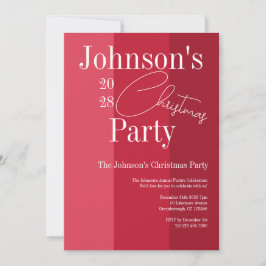 モダンクリスマスパーティーレッドストライプ 招待状