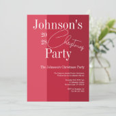モダンクリスマスパーティーレッドストライプ 招待状 (スタンド正面)