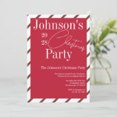 モダンクリスマスパーティー赤と緑 招待状 (スタンド正面)