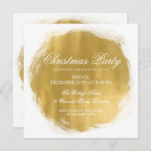 モダンクリスマスパーティー金ゴールド絵を描ルック 招待状 (正面/裏面)