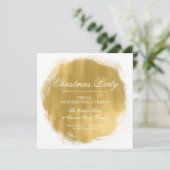 モダンクリスマスパーティー金ゴールド絵を描ルック 招待状 (スタンド正面)