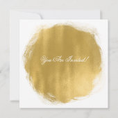 モダンクリスマスパーティー金ゴールド絵を描ルック 招待状 (裏面)