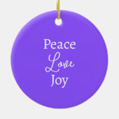 モダンクリスマスパープルエンジェルハート名前をカスタムする セラミックオーナメント (裏面)