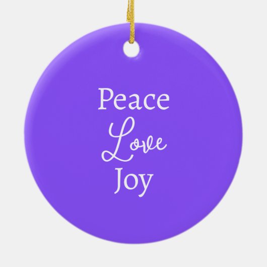 モダンクリスマスパープルエンジェルハート名前をカスタムする セラミックオーナメント (裏面)