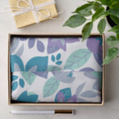 モダンクリスマスパープルティール（緑がかった色）フローラ休日 薄葉紙 (ギフト)