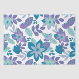 モダンクリスマスパープルティール（緑がかった色）フローラ休日 薄葉紙