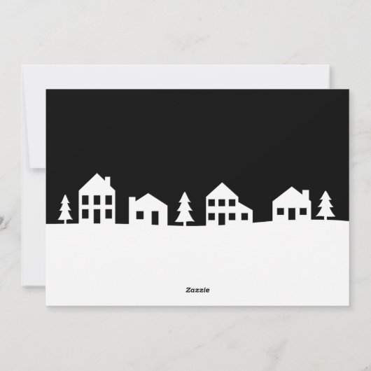 モダンクリスマスビレッジホリデーカード シーズンカード (裏面)