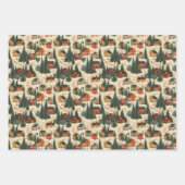 モダンクリスマスビレッジラッピング紙 ラッピングペーパーシート (正面3)