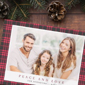 モダンクリスマスピンクブラックプレイドタータンチェックパターン シーズンカード