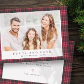 モダンクリスマスピンクブラックプレイドタータンチェックパターン シーズンカード