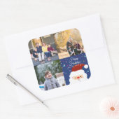 モダンクリスマスファミリーフォトコラージホリデー スクエアシール (封筒)