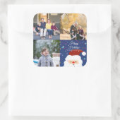 モダンクリスマスファミリーフォトコラージホリデー スクエアシール (バッグ)