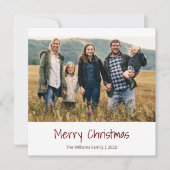 モダンクリスマスファミリーフォトシンプルタイポグラフィ シーズンカード (正面)