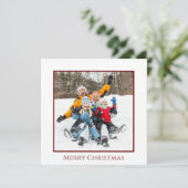 モダンクリスマスファミリーフォトシンプルミニマル シーズンカード (スタンド正面)