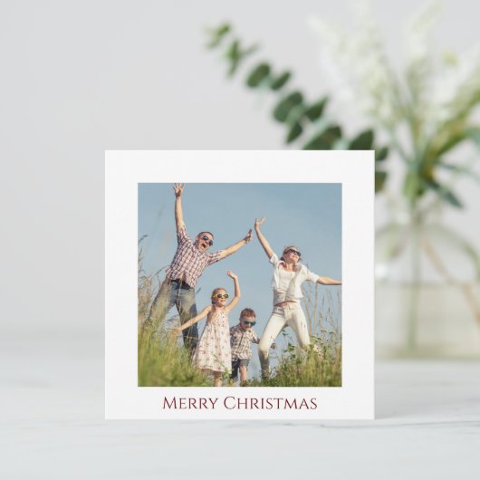 モダンクリスマスファミリーフォトホリデーカード シーズンカード (スタンド正面)