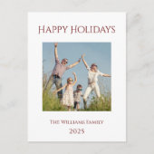 モダンクリスマスファミリー写真フェスティバル シーズンポストカード (正面)