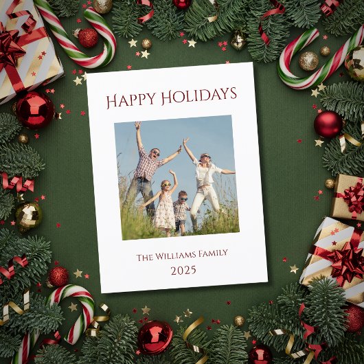 モダンクリスマスファミリー写真フェスティバル シーズンポストカード