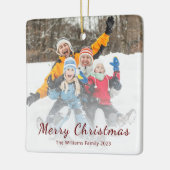 モダンクリスマスファミリー写真フェスティバル セラミックオーナメント (左)