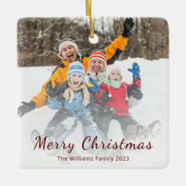 モダンクリスマスファミリー写真フェスティバル セラミックオーナメント