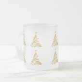 モダンクリスマスフェイクツリー金箔 フロストグラスマグカップ (正面左)