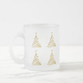 モダンクリスマスフェイクツリー金箔 フロストグラスマグカップ (左)