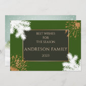 モダンクリスマスフェスティバルダウンロード雪 招待状 (正面/裏面)